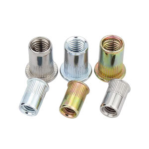 Écrous à riveter cylindriques à tête hexagonale plate M3 4 5 6 8 10 12, métriques et en pouces, en acier inoxydable, galvanisé, zincé et acier au carbone - Product Image 2