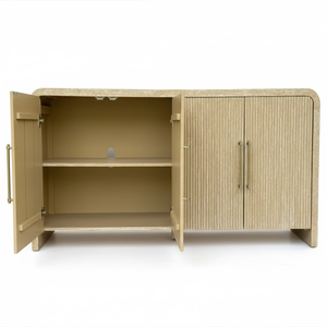 Mueble de Salón Moderno y Ecológico con Puertas de Madera de Caucho, MDF y Chapa de Roble, con 4 Puertas - Product Image 5