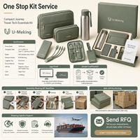Kit de voyage compact et essentiel populaire : Pochette, bouteille, batterie externe, câble – Fournisseur de cadeaux promotionnels personnalisés avec logo OEM ODM