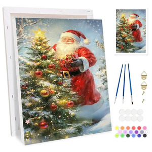 <span class=keywords><strong>Paisajes</strong></span> <span class=keywords><strong>Nevados</strong></span> Navideños, Pintura por Números con Pincel Completo, Pintura Acrílica, Pintura al Óleo Hecha a Mano - Product Image 4