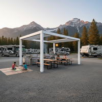 Pergola solaire Sweet Home en aluminium, moderne, motorisée, à toit rétractable, avec éclairage LED, imperméable, pour extérieur