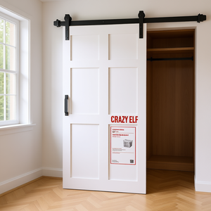 Puerta Corredera Interior Moderna de Seis Paneles Crazy Elf Barn Door 32 X 80, Puerta de MDF Impermeable con Acabado Preparado - Product Image 2