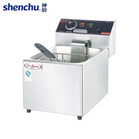 Friteuse électrique professionnelle Shenchu ZL-10L 10L à réservoir unique, contrôle de température par bouton, équipement de friture en acier inoxydable