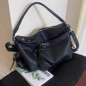 Black Horizontal <b>Square</b> Shoulder Bag With Zipper Closure Water Resistant Everyday Commuting Crossbody Tote - Product Image 4