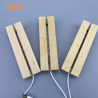Vente en gros de lampe de nuit LED en hêtre avec socle pour lampe support de lampe Logo personnalisé en bois USB décoration en bois artisanat moderne en bois souvenir