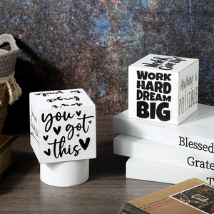 Lot de 2 mini-panneaux <span class=keywords><strong>en</strong></span> bois personnalisés « Tout est possible », décoration de bureau <span class=keywords><strong>en</strong></span> bois, <span class=keywords><strong>cube</strong></span> biblique <span class=keywords><strong>en</strong></span> bois - Product Image 5