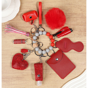 2025 Creative Love Tassel Sac Fenêtre Cassée Pilule Bouteille Perles 10 Pièces Ensemble Porte-clés - Product Image 3