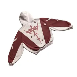 Offres Spéciales vêtements pour hommes Logo personnalisé Patch broderie mode pull à capuche coupe surdimensionnée blocs de contraste sweat à capuche pour hommes