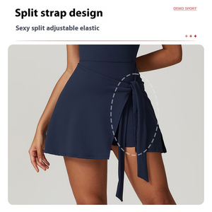 Yiwu Groothandel Custom Mouwloze Ronde Hals Gekruiste Tailleband Rok Zoom Tennisjurk Dames Tenniskleding Voor De Zomer - Product Image 4