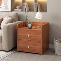 Table de chevet moderne de style nordique, écologique et durable, en bois, avec 2 tiroirs, mini-meuble de rangement pour appartement, salon ou hôtel