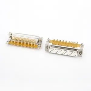 D-SUB İşlenmiş pin 50P dişi dik açı 9.40mm, PCB için yüksek kaliteli DR female dişi, DB 50P R/A soketi