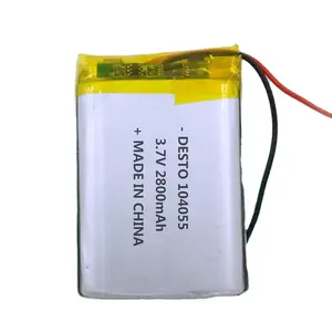 rechargeable 104055 3.7V 2800mAh 10.36Wh lipo battery 6s lipo battery 11.1v 3s lipo battery for solar light