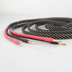 HIFI纯铜主扬声器放大器喇叭线音频香蕉插头引脚，带聚氯乙烯护套胆囊电源，用于音频视频电缆 - Product Image 2