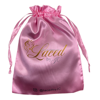 Bon marché, quantité minimale de commande bas, boîte-cadeau d'emballage de perruque avec logo personnalisé, ensemble de sacs de courses en satin avec bonnet de bord