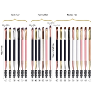 Pinceles de maquillaje <span class=keywords><strong>para</strong></span> cejas con logotipo personalizado, de doble ángulo plano superior, <span class=keywords><strong>para</strong></span> tinte de cejas y volumen, 2 en 1, aplicador de rímel y cepillo angular <span class=keywords><strong>para</strong></span> cejas con spoolie - Product Image 2