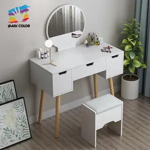 Customized pretty girls make up table wooden dressing table with mirror W08H162