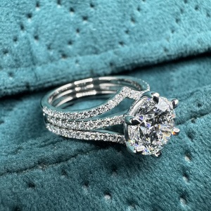 Elegante Anillo de Diamantes Cultivados en Laboratorio de Platino PT950, Joyería Fina Unisex de Lujo, Colección de Regalos de Aniversario - Product Image 1