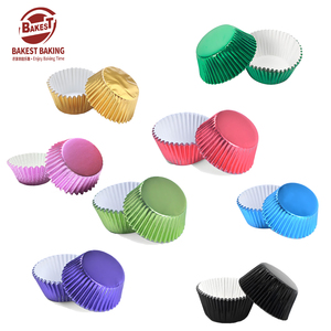 Bakest Standard Gold Cupcake Liners, sin olor, Grado Alimenticio y tazas para hornear a prueba de grasa, <span class=keywords><strong>papel</strong></span> de aluminio - Product Image 1