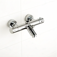 Robinet de douche thermostatique HONGDEC moderne en laiton chromé, mitigeur de salle de bain à poignée unique avec jet doux et contrôle de température