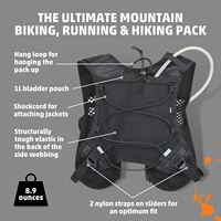 Sac à dos d'hydratation de course respirant et imperméable avec gourde souple de 500 ml, sangles de poitrine réglables et design réfléchissant pour la randonnée