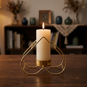 Bougeoir en forme de cœur personnalisé en métal plaqué or de haute qualité en fer bougeoir décoratif en fer bon marché pour chandelier - Product Image 5