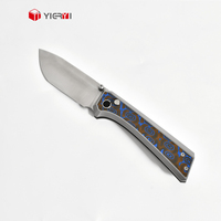 Couteau de poche de chasse tactique d'extérieur OEM lame en acier 14C28N manche en acier G10 couteau pliant d'autodéfense pour camping et randonnée
