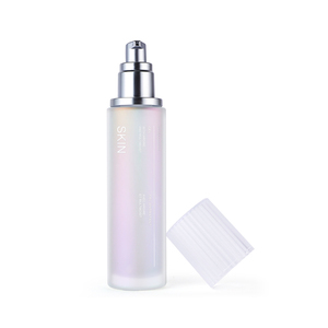 Botella con bomba para cuidado de la piel, recipiente de loción de cristal de lujo, iridiscencia, arcoíris, 100ml - Product Image 3