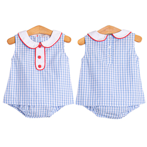 Mameluco de bebé con monograma del 4 de julio, conjunto de mameluco de Pascua para bebé unisex sin mangas tejido dulce para recién nacido - Product Image 3