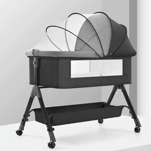 Portable Foldable Baby <strong>Cribs</strong> Kids' Bedding Set 3 in 1 Bassinet with Dining Application Baby <strong>Crib</strong> with Foldable Sides - Product Image 6