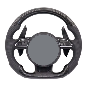 Volante Deportivo de Fibra de Carbono y Cuero Perforado con LED para <span class=keywords><strong>Audi</strong></span> RS S3 S4 S5 2012-2016 A3 A4 A5 RS4 RS5 - Product Image 3