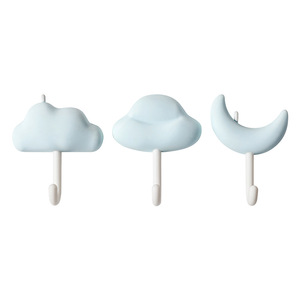 Novelty <b>Hooks</b> Cloud And Moon Shape <b>Wall</b> Mounted Heavy Duty No Drilling Kitchen Bathroom Dormitory Use - Product Image 5