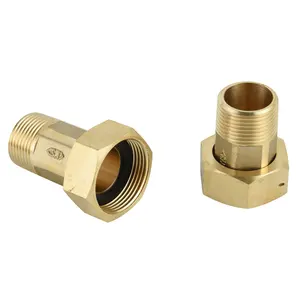 Adaptador de conector de medidor de agua sin plomo, tuerca hexagonal, accesorio de tubo trasero, diferentes tipos