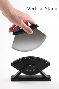 Buone manopole in acciaio inox taglia <span class=keywords><strong>Pizza</strong></span> con supporto verticale a lama affilata per tagliare croste e crostate - Product Image 6