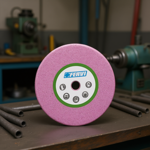 Meule abrasive Fervi 150 mm, revêtement rose, pour le polissage des métaux - Product Image 3