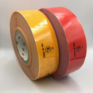Autocollants réfléchissants pour voitures de grande taille, motif nid d'abeille de qualité diamant ECE 104R Thaïlande, jaune doré, rouge, blanc, matériau PVC - Product Image 1