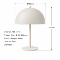 Lampe de table LED sans fil rechargeable, écologique, design champignon moderne, avec interrupteur à bouton-poussoir en fer, design simple, cadeau promotionnel en gros
