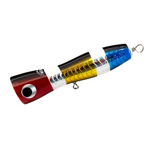 Hunthouse Señuelo <span class=keywords><strong>Popper</strong></span> de alta calidad Pesca de agua salada Cebo duro Señuelo de madera Big <span class=keywords><strong>Popper</strong></span> Trolling Señuelos de pesca - Product Image 1