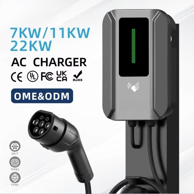 EU AC EV Charger | 7kW/11kW/22kW | Compatible GB/T Type 2 | Certified CE FCC RoHS | OEM/ODM Welcome | Model KQ06 | 200-220V