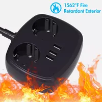Neues Design Effiziente VDE-Steckdosenleiste mit 2 AC-Steckdosen, 2 USB- und 1 Typ-C-Anschluss, Feuerfest mit Überlastschutz, Elektrisch QC3.0