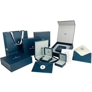 Kotak Perhiasan Beludru Kustom, Set Kemasan Kotak Hadiah Hadiah Kertas Kecil