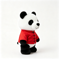 Peluche Panda de Haute Qualité Style Chinois, Vêtement Traditionnel Rouge Tang, Jouet Animal en Peluche Panda Doux