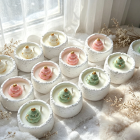 Weihnachts-Teelichter Rauchfreie Natürliche Sojawachs Handgefertigte Aromatherapie-Kerzen in Weihnachtsbaumform