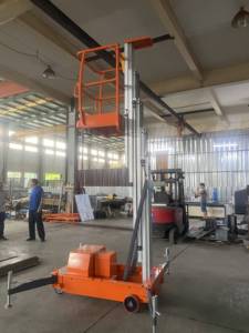 Heli יחיד mast פלטפורמת עבודה אווירית 6m/8m/10m אלומיניום הרמת פלטפורמה אנכי עבור תחזוקה מקורה - Product Image 2