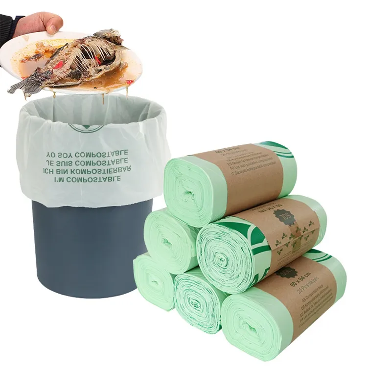 Sacchetto di immondizia di plastica biodegradabile di vendita caldo dei sacchetti del bidone biodegradabile del materiale di Pla
