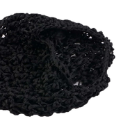 Bonnet en maille crochetée en rayonne épaisse pour femme, couvre-chignon court, ornement pour dormir