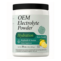454g OEM Poudre d'électrolytes naturelle pour adultes, compatible Keto, saveur citron, pour reconstituer et maintenir l'hydratation avec soutien énergétique