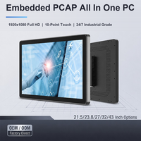 PC tout-en-un industriel personnalisé en usine, 21,5/23,8/27/32/43 pouces, avec écran tactile capacitif, Windows et Android intégrés