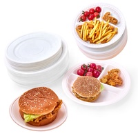 Assiettes de Table Jetables en Plastique PP de 9 Pouces, Modernes et Personnalisables pour la Maison, l'Extérieur, Restaurants, Fêtes, Pique-niques et Mariages