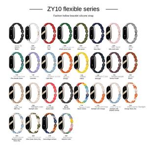 Bracelet de sport de luxe pour Xiaomi 8/9, bracelet en silicone respirant et creux, résistant à la transpiration, bracelet de montre DIY au design tendance - Product Image 3