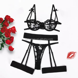 Nuovissimo Set <span class=keywords><strong>di</strong></span> biancheria intima Sexy in pizzo per <span class=keywords><strong>ragazze</strong></span> giovani ricami e Appliques decorazioni in Chiffon tessuto audo Arabia immagine - Product Image 6